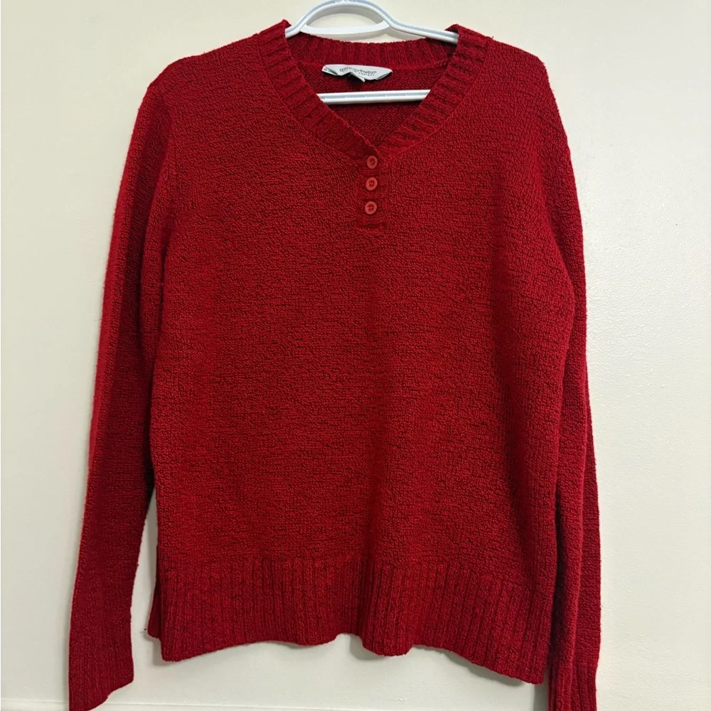 Great Northwest Clothing Company Red V-Neck Sweater - Picture 1 of 4